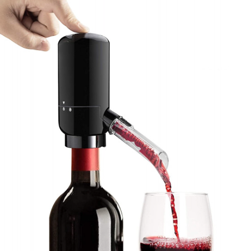 Dispenser si Aerator Electric pentru Sticla de Vin LED Negru